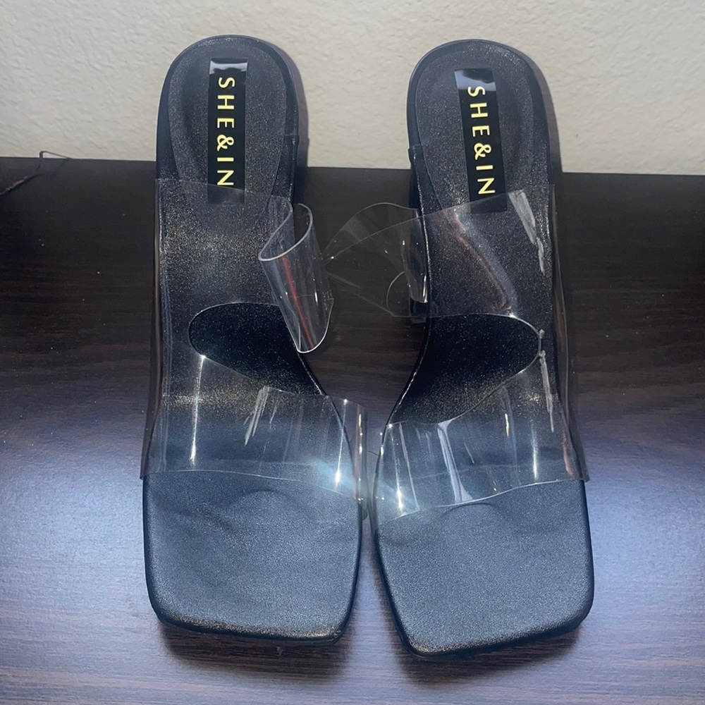 Black clear chunky heel - Picture 1 of 4